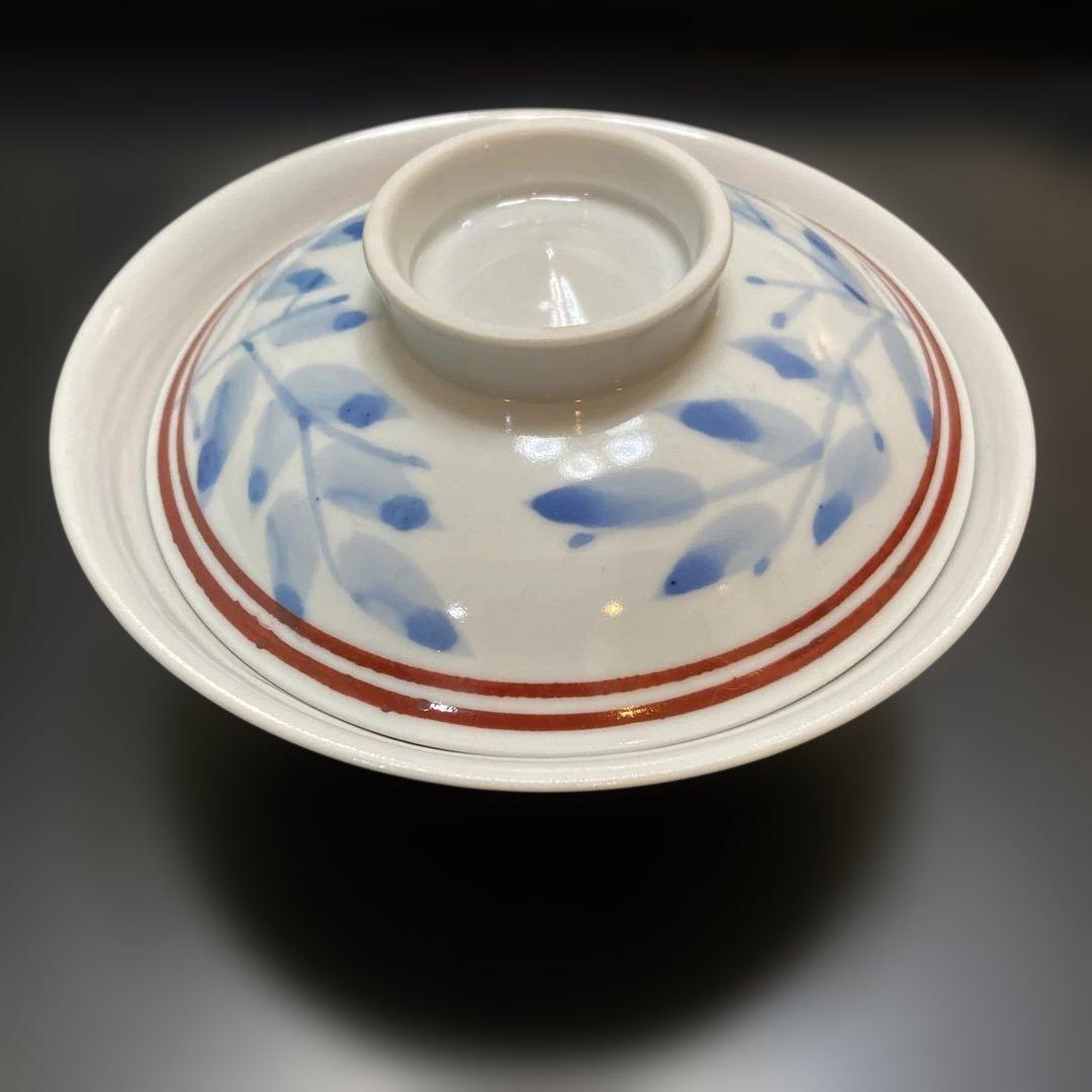 河合 紀 陶器 蓋付き碗　特注　5客揃い　ヴィンテージ （107）