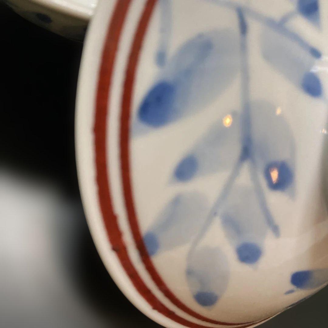 河合 紀 陶器 蓋付き碗　特注　5客揃い　ヴィンテージ （107）