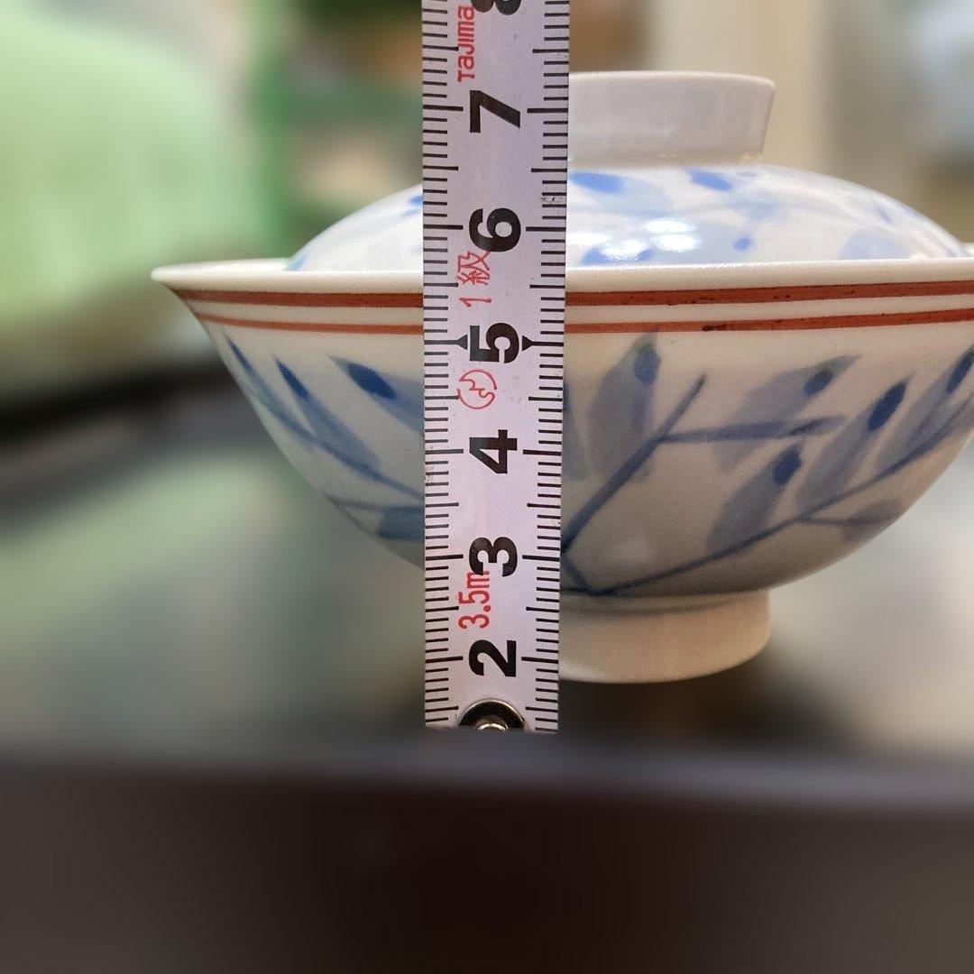 河合 紀 陶器 蓋付き碗　特注　5客揃い　ヴィンテージ （107）