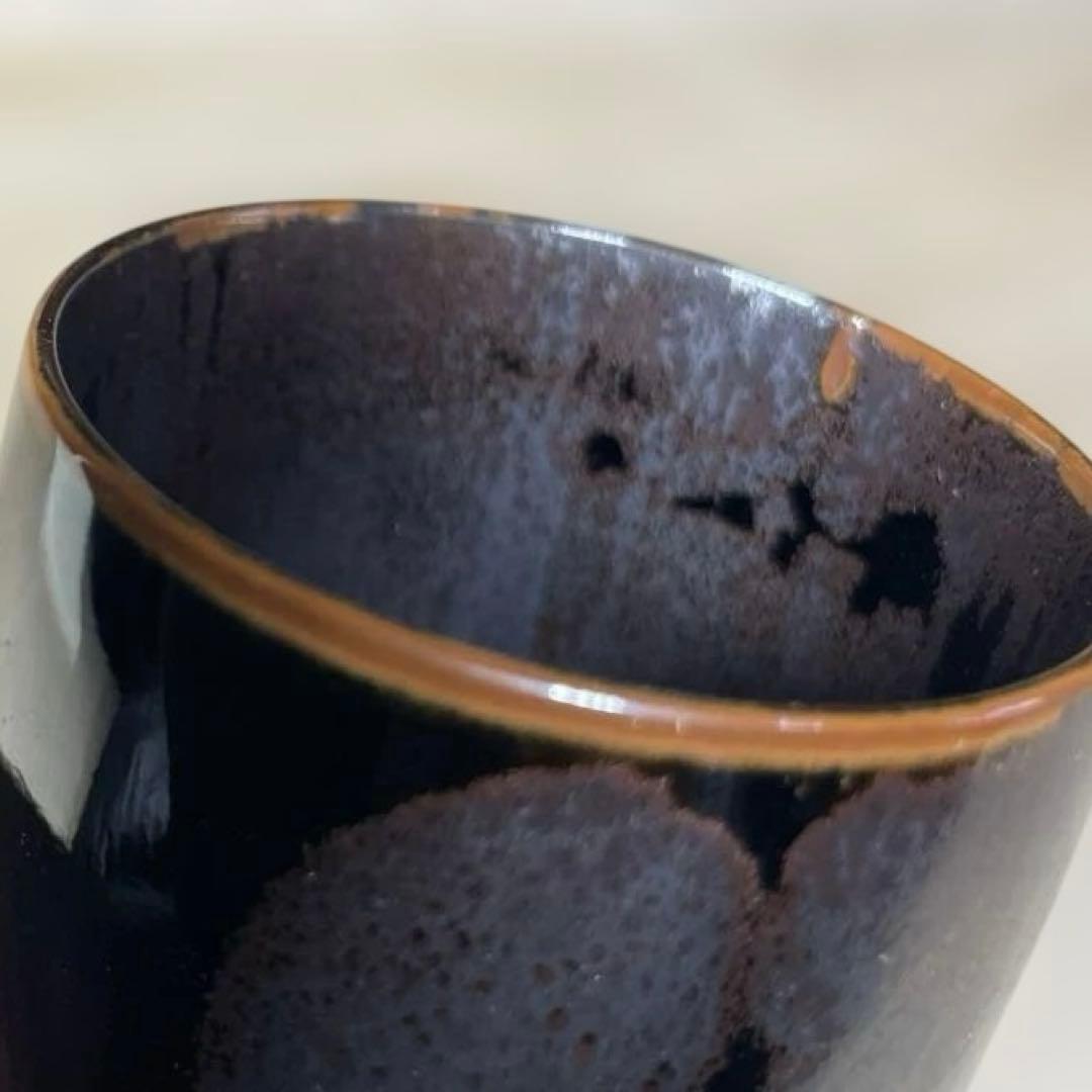 有田焼　青木龍山　天目ぐい呑　共箱