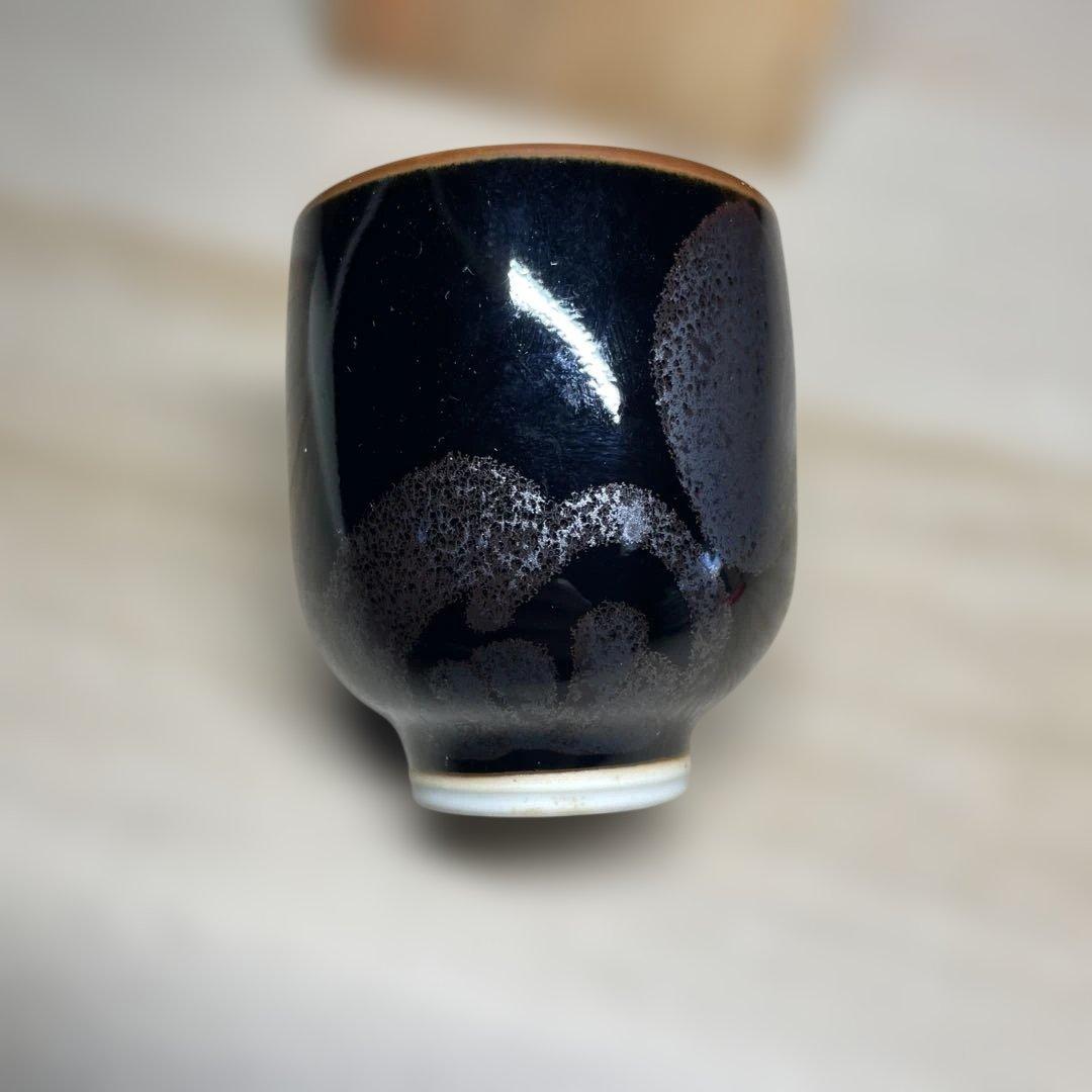 有田焼　青木龍山　天目ぐい呑　共箱