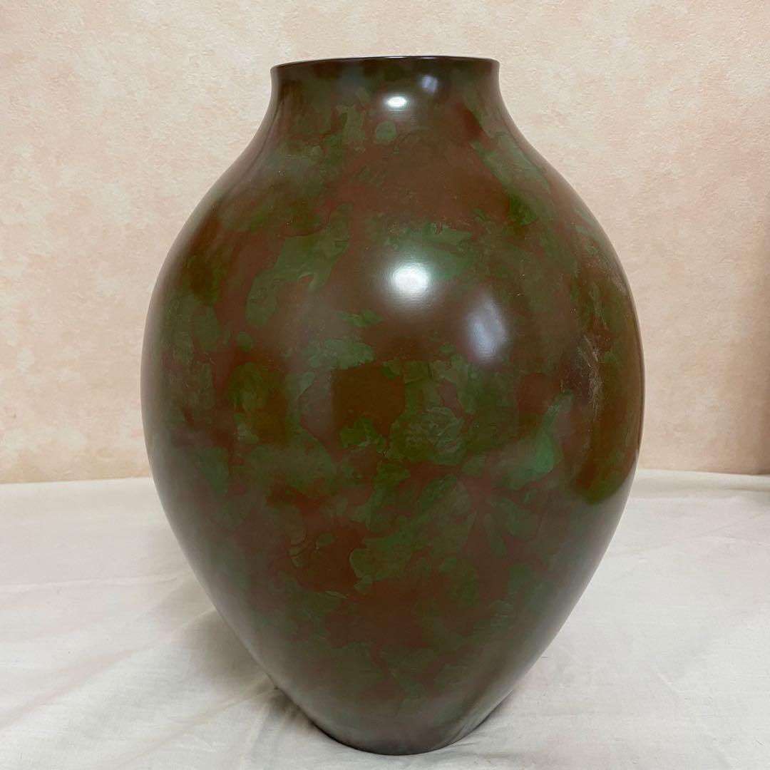 【真峰作】鳥と葉の装飾花瓶