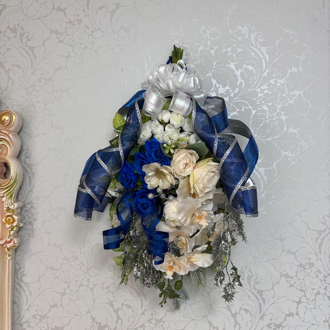 ロイヤルブルーの壁掛けスワッグ ルブの森★