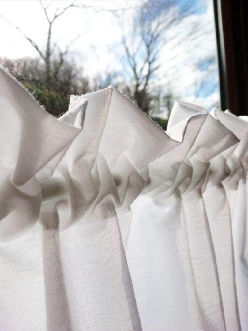 ホワイトコットン♪３m幅カフェカーテン 300cm×50cm 幅広 白いカーテン