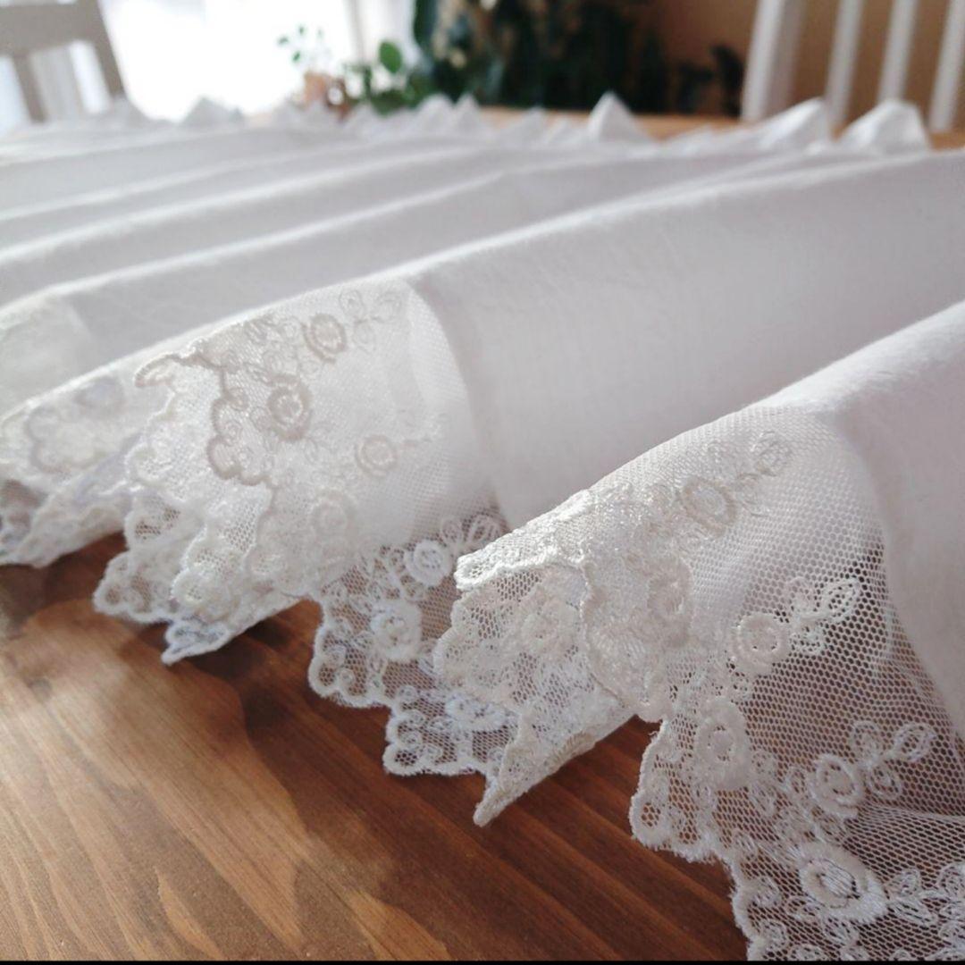 ホワイトコットン♪３m幅カフェカーテン 300cm×50cm 幅広 白いカーテン