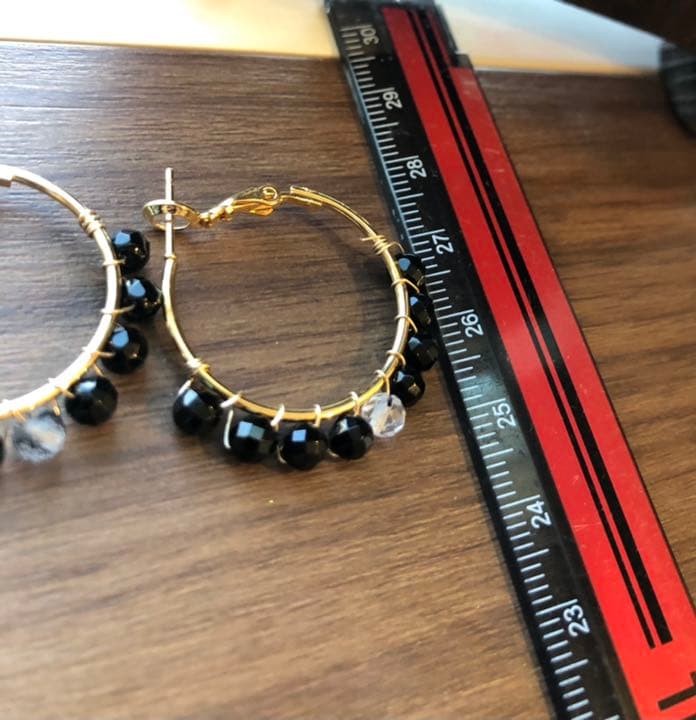 オニキスのフープピアス☆