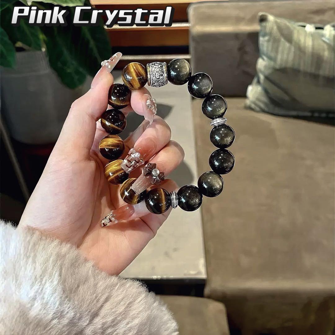 ブラックオブシディアン × ゴールデンオブシディアン ブレスレット（12mm）