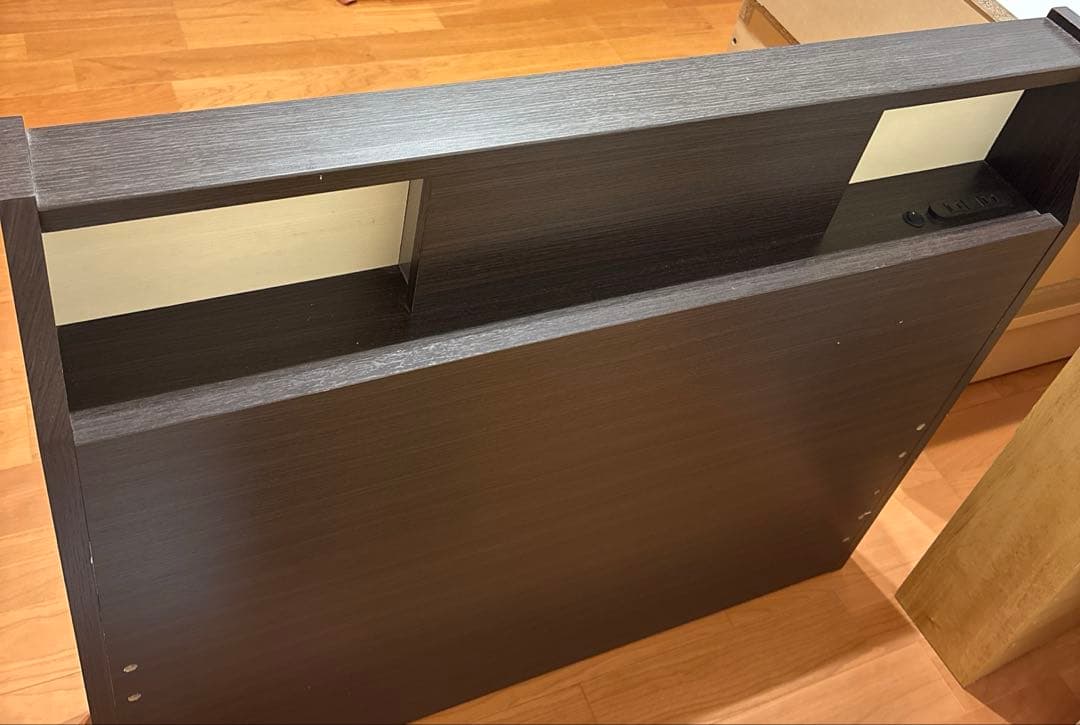 ニトリ シングルベッド 収納付 コンセント ライト付 ミドルブラウン たのメル便