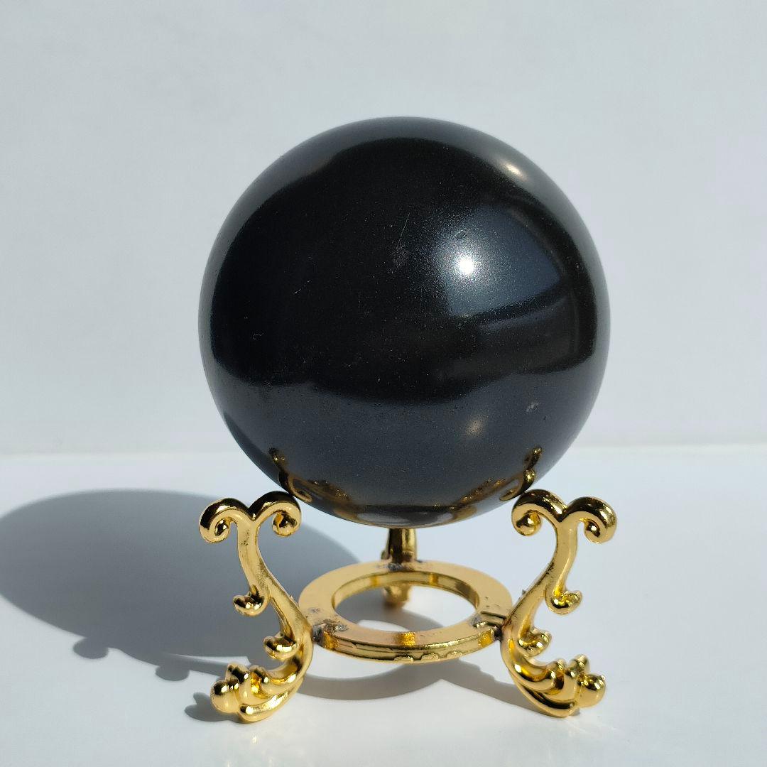 高品質レア◇ブラックトルマリンスフィア*b 53mm・234g／天然石 丸玉