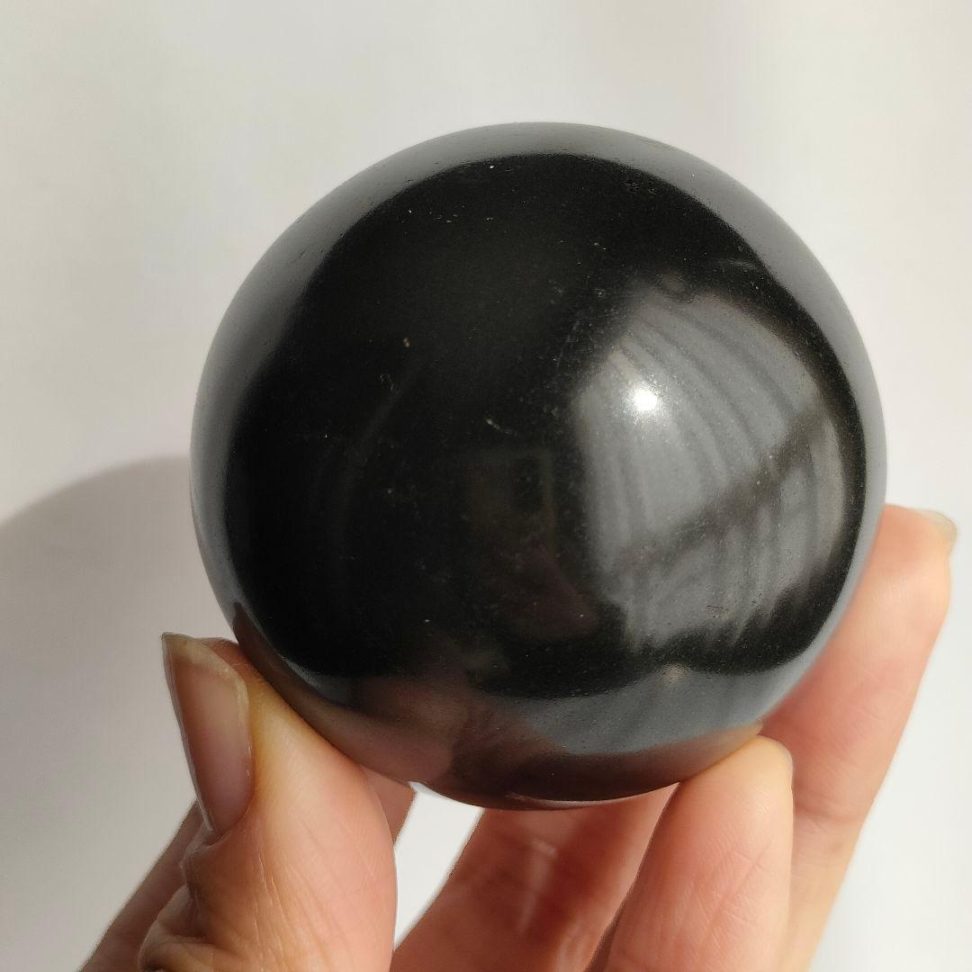 高品質レア◇ブラックトルマリンスフィア*b 53mm・234g／天然石 丸玉