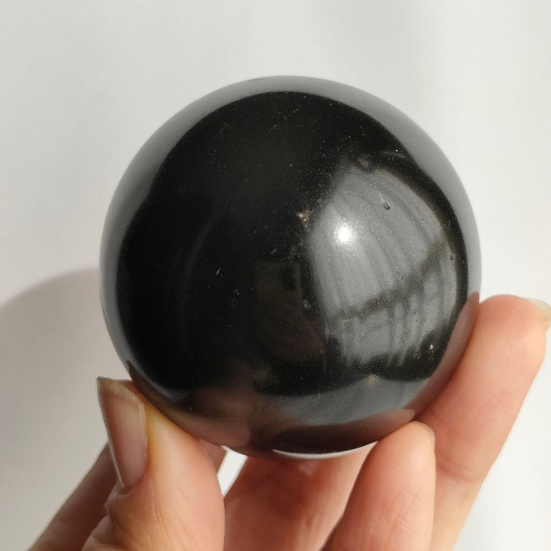 高品質レア◇ブラックトルマリンスフィア*b 53mm・234g／天然石 丸玉