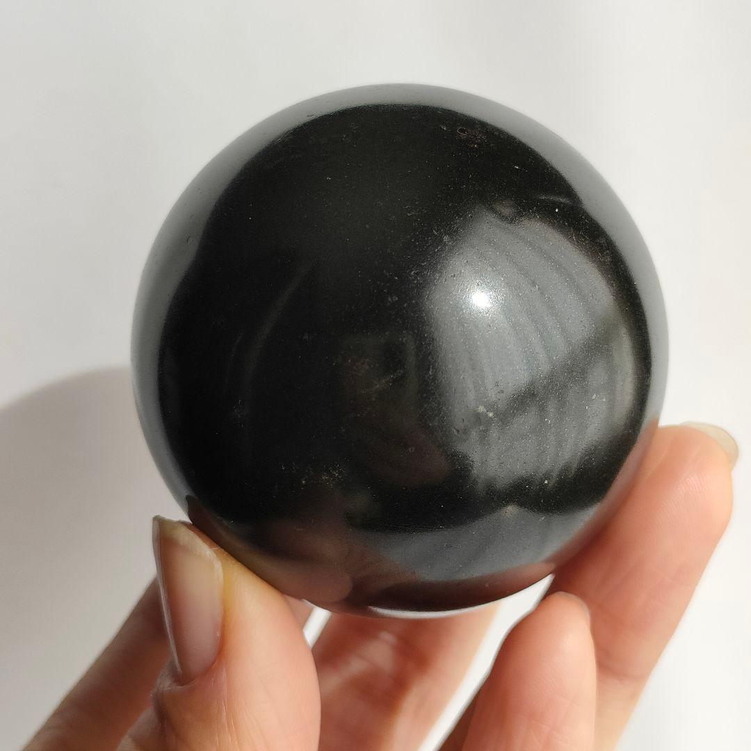 高品質レア◇ブラックトルマリンスフィア*b 53mm・234g／天然石 丸玉