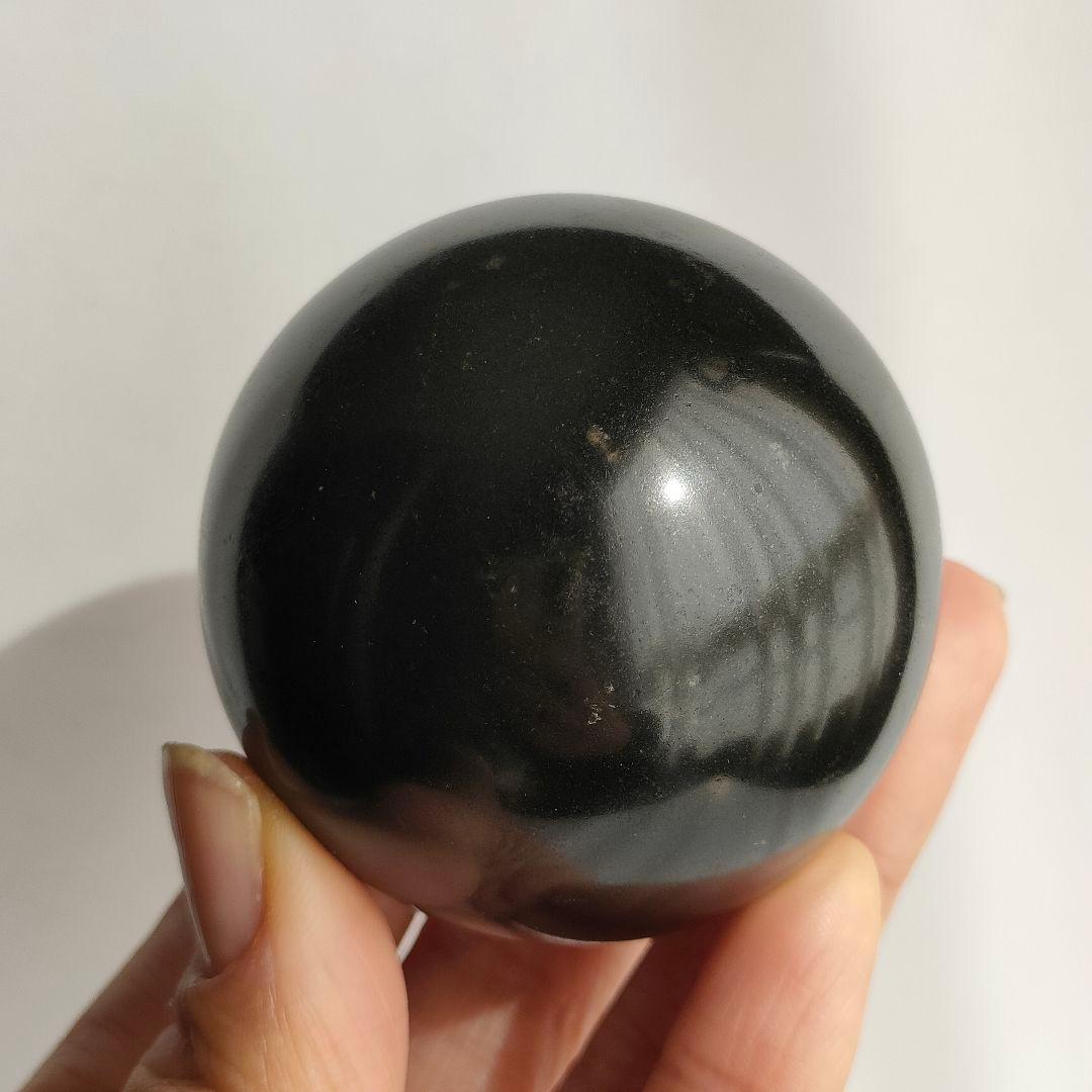 高品質レア◇ブラックトルマリンスフィア*b 53mm・234g／天然石 丸玉