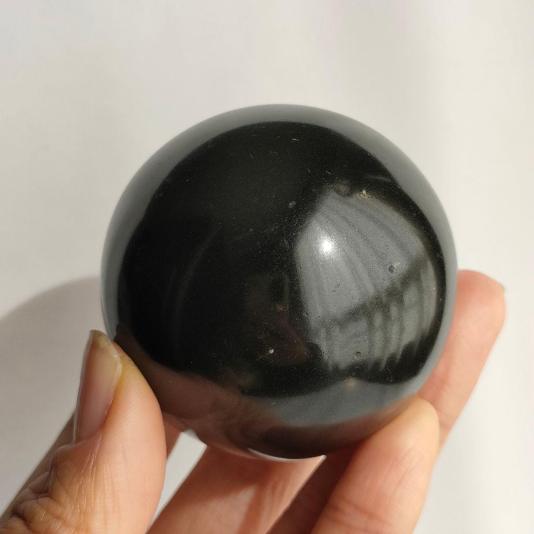 高品質レア◇ブラックトルマリンスフィア*b 53mm・234g／天然石 丸玉