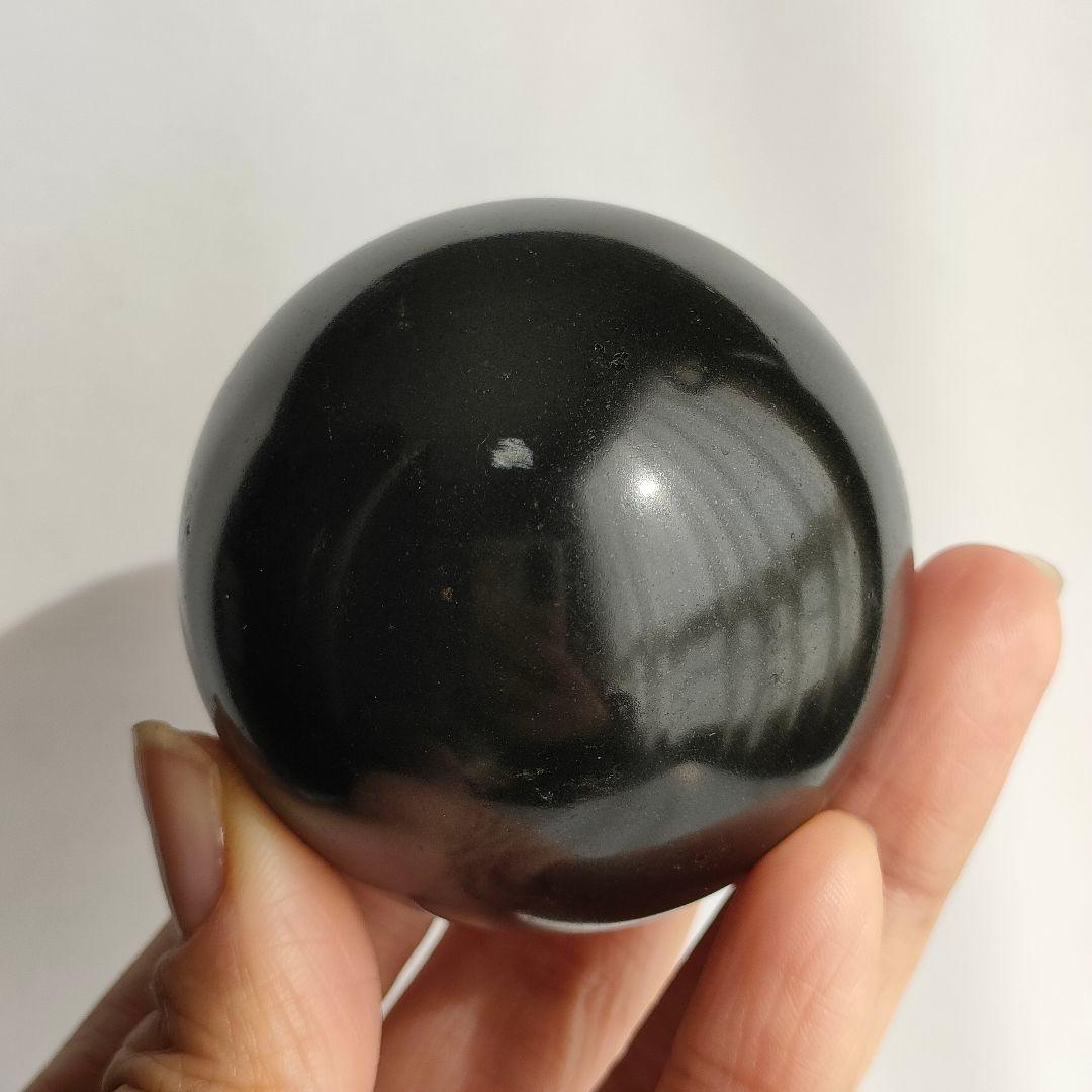 高品質レア◇ブラックトルマリンスフィア*b 53mm・234g／天然石 丸玉