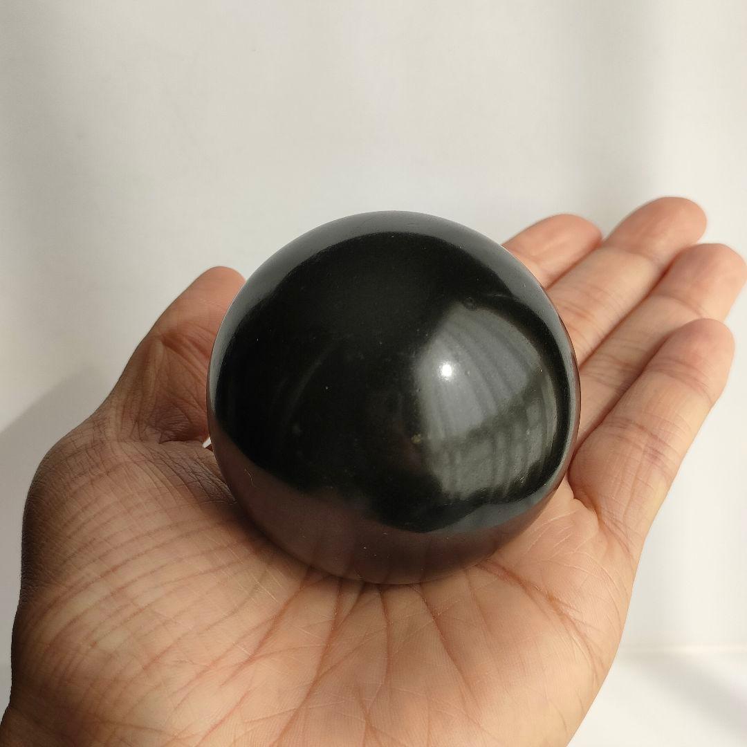 高品質レア◇ブラックトルマリンスフィア*b 53mm・234g／天然石 丸玉