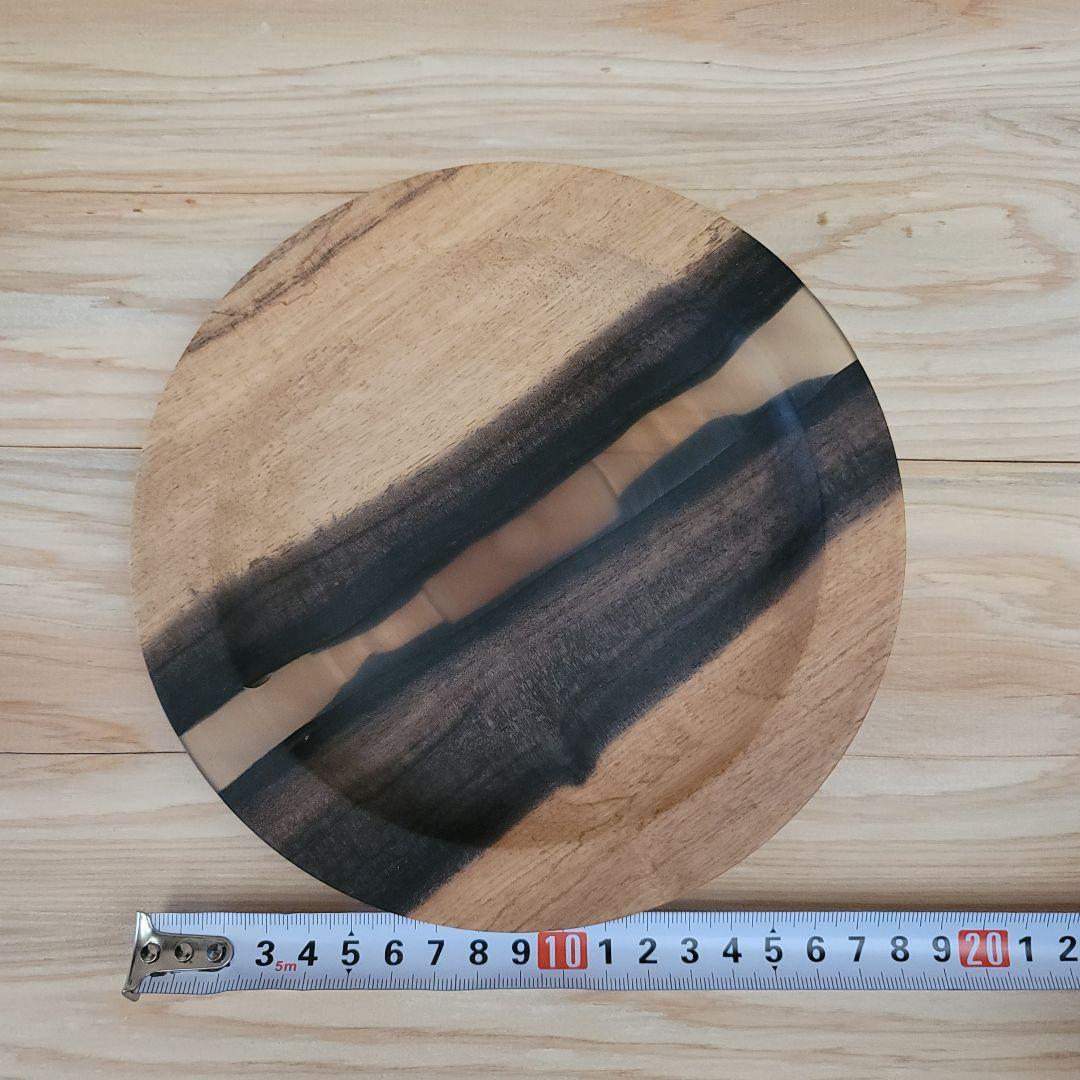 かなり希少　黒柿 × レジン樹脂の木皿