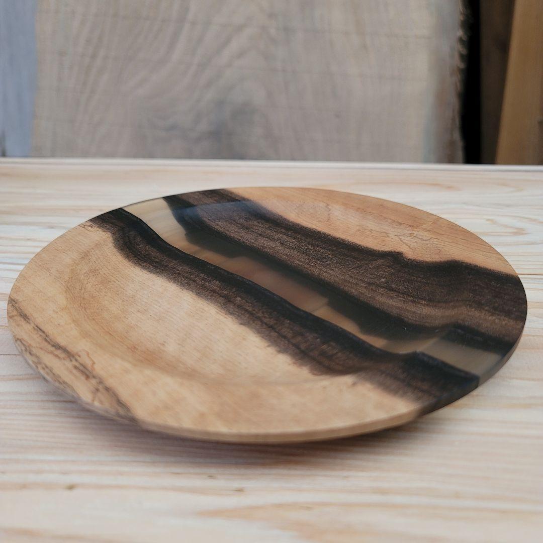 かなり希少　黒柿 × レジン樹脂の木皿