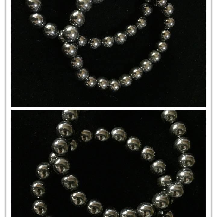 祈祷済 光沢ヘマタイトブレスレット（勝利へ導く石）#占い