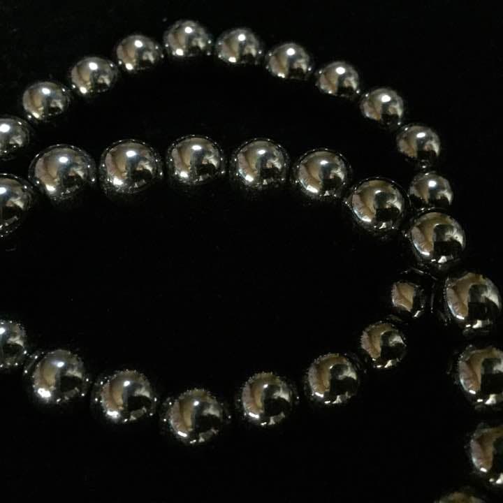 祈祷済 光沢ヘマタイトブレスレット（勝利へ導く石）#占い