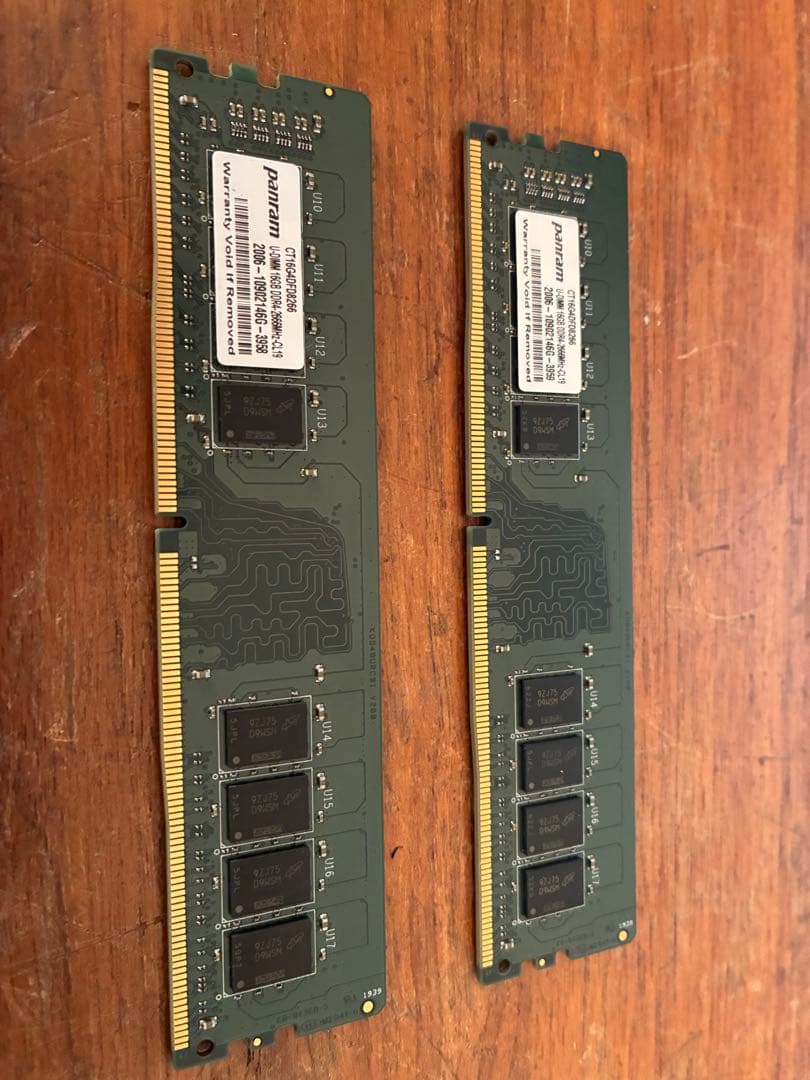 Crucial 16GB DDR4 2666MHz メモリー2枚計32GBセット