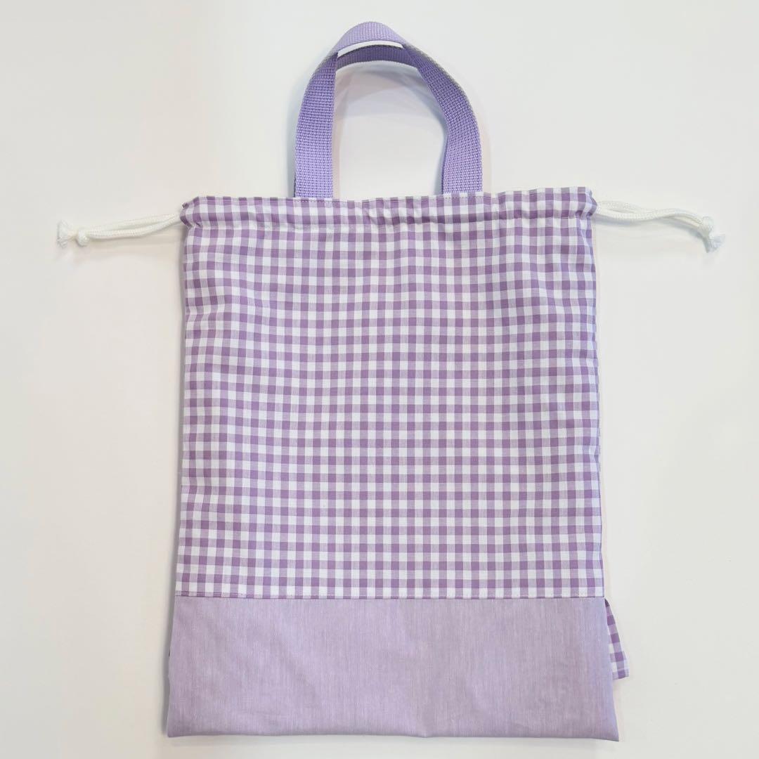 レッスンバック　体操着袋　上履き袋　入園入学3点セット　ラベンダー　フリル