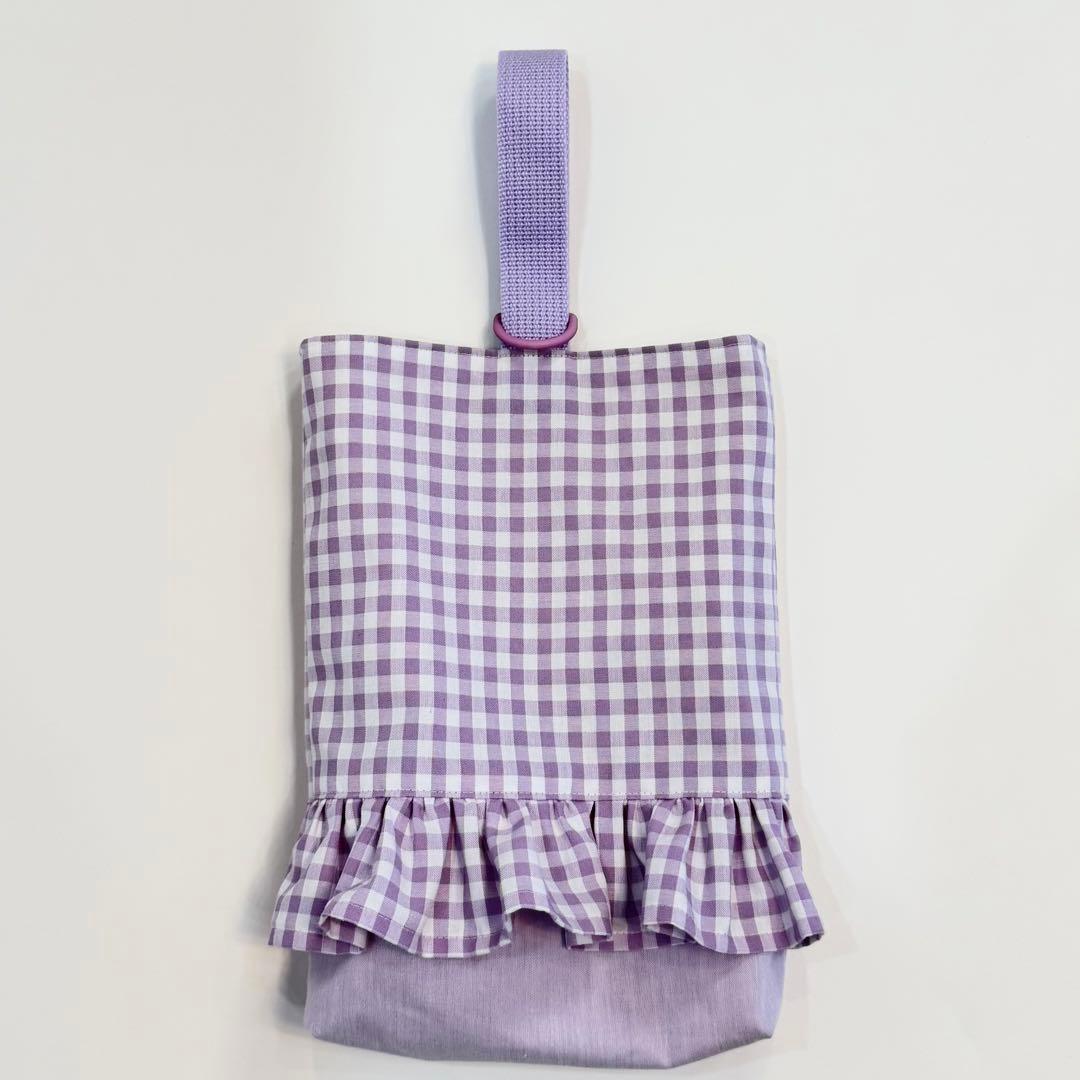 レッスンバック　体操着袋　上履き袋　入園入学3点セット　ラベンダー　フリル