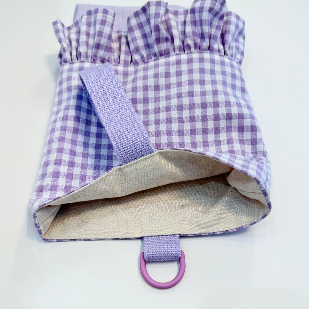 レッスンバック　体操着袋　上履き袋　入園入学3点セット　ラベンダー　フリル