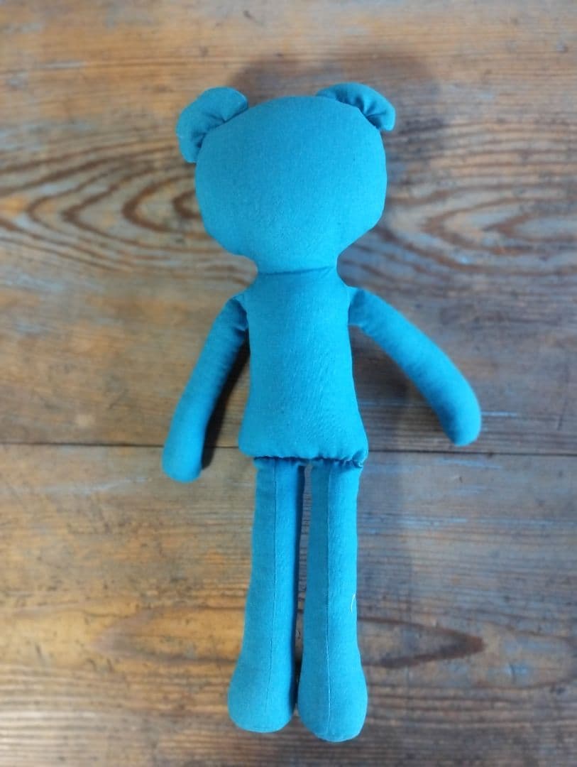 ハンドメイド「水色くまさん」着せ替え人形セット・手洗い可