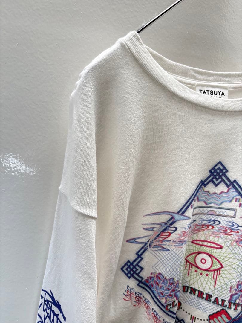 キタニタツヤ 倶楽部非現実　ロンT 白　サイズ大きめ