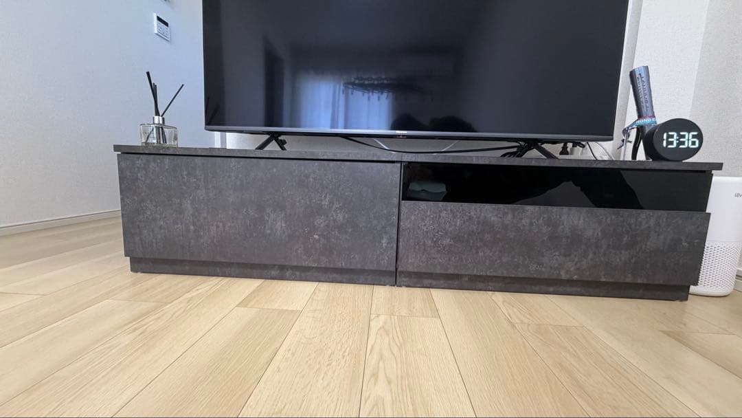 ダークグレー テレビ台 引き出し式 150cm