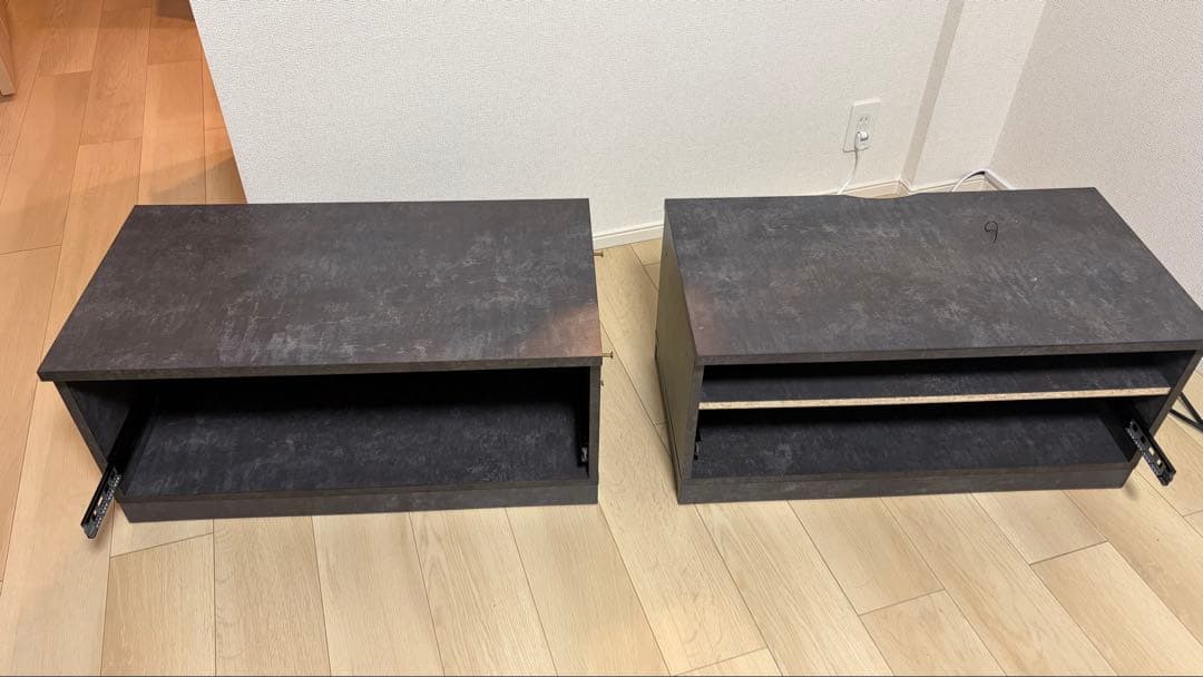 ダークグレー テレビ台 引き出し式 150cm
