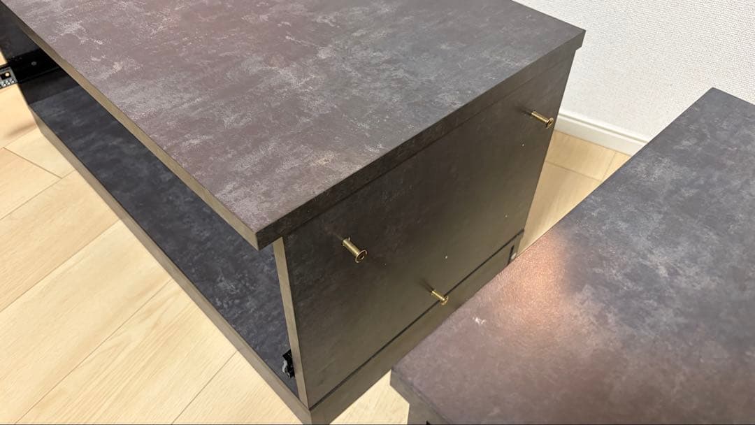 ダークグレー テレビ台 引き出し式 150cm