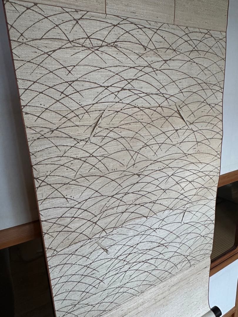 掛け軸 色紙掛 葛布 茶室　未使用45×120cm 檀紐