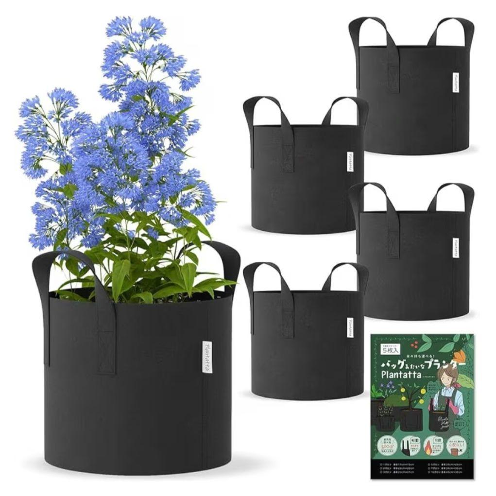 ✨新品✨不織布プランター 5枚入 黒 直径34cm バッグみたいなプランター