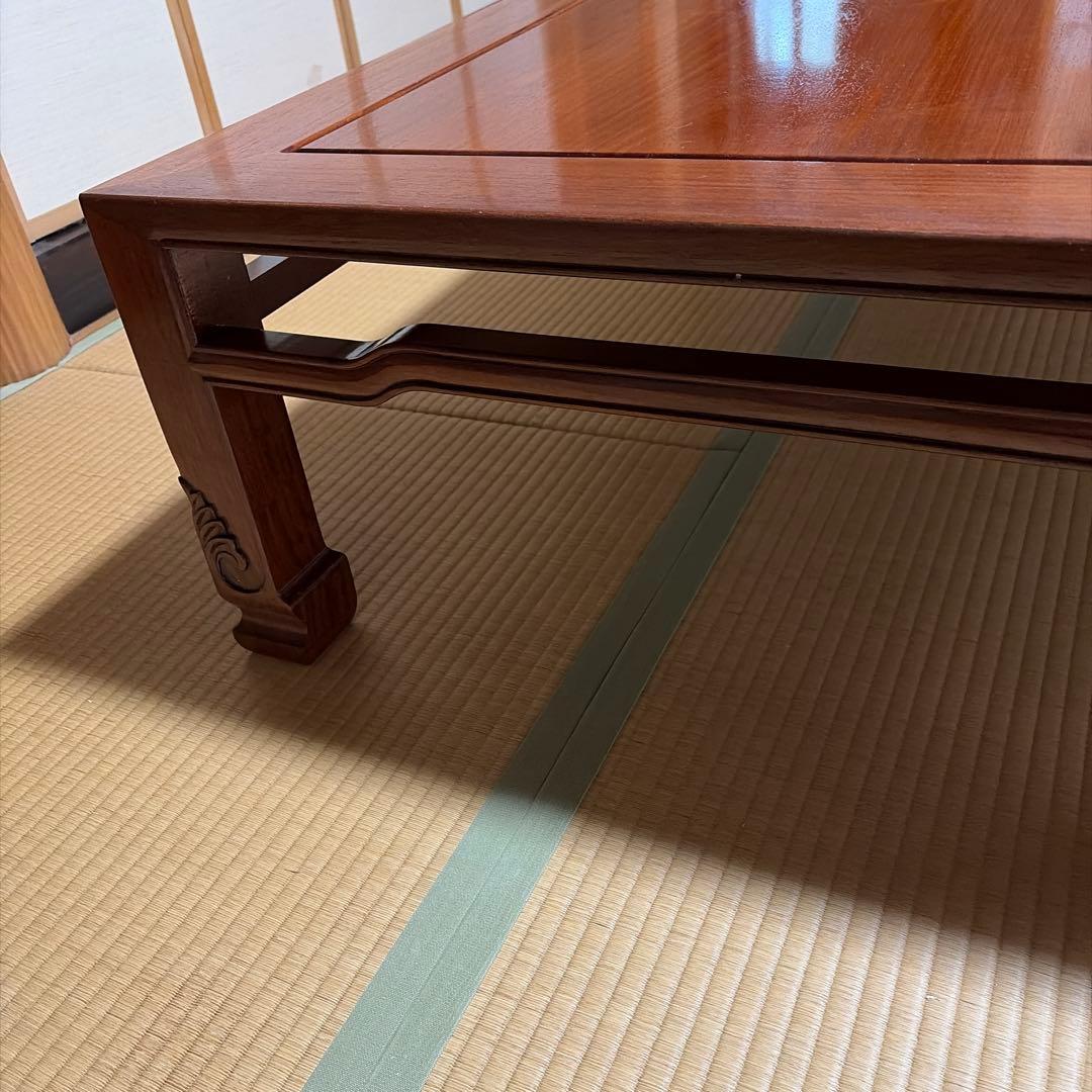 花梨無垢大型木製座卓 ダークブラウン