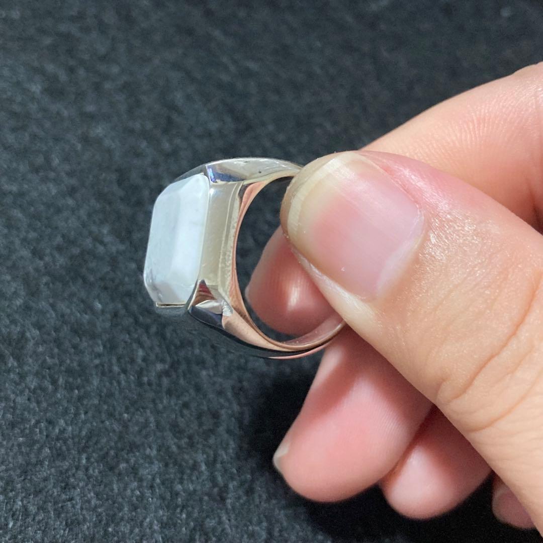 石に訳あり、新品 パワーストーン 指輪 19号 ハウライト シルバー925