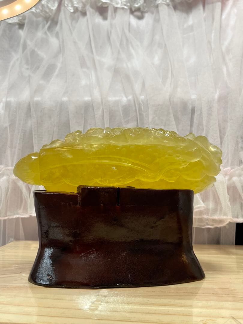 綺麗　天然石　高品質　水晶　手彫り　シトリン　白菜の形に彫刻した物　百財