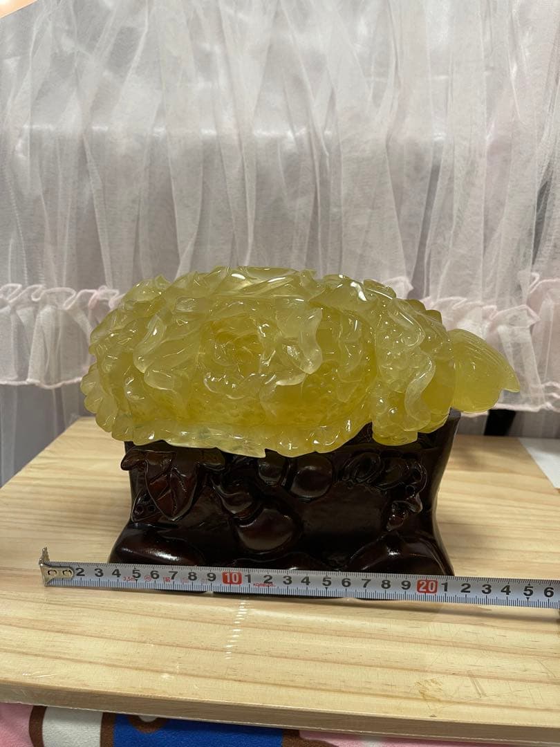綺麗　天然石　高品質　水晶　手彫り　シトリン　白菜の形に彫刻した物　百財