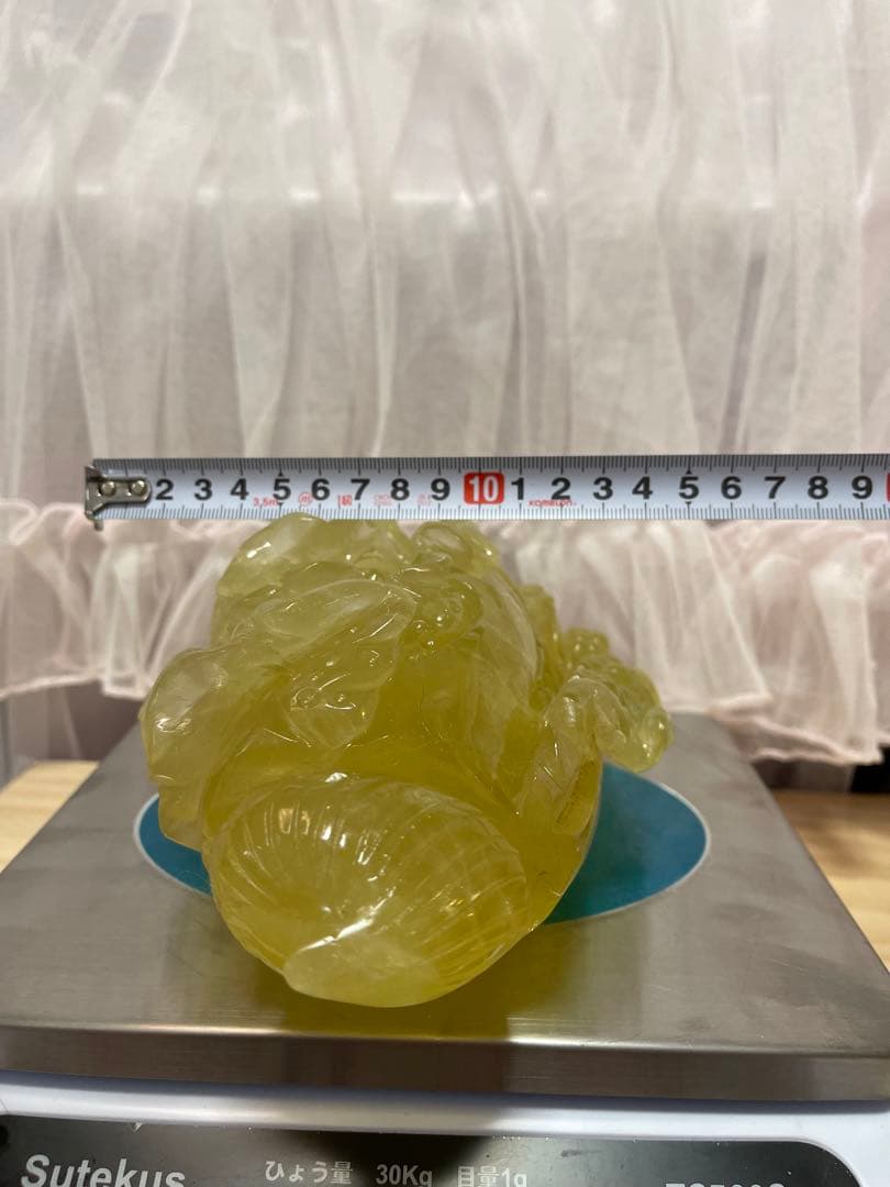 綺麗　天然石　高品質　水晶　手彫り　シトリン　白菜の形に彫刻した物　百財