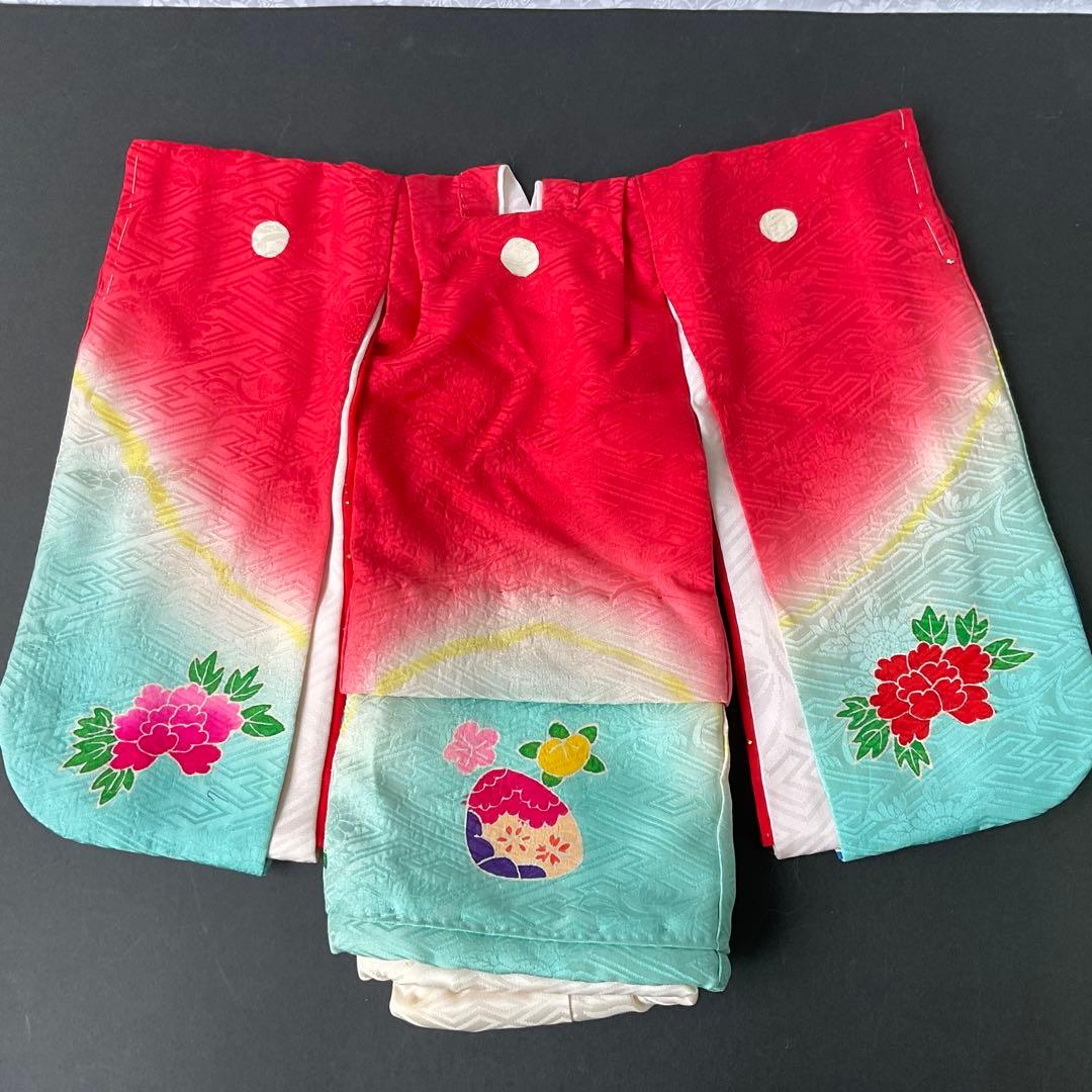 市松人形着物 （尺ニ　12号用）　市松人形着物手刺繍　市松人形着物五つ紋礼装