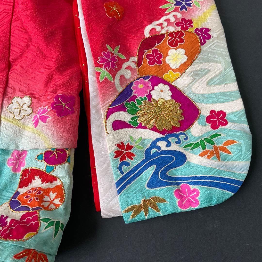 市松人形着物 （尺ニ　12号用）　市松人形着物手刺繍　市松人形着物五つ紋礼装