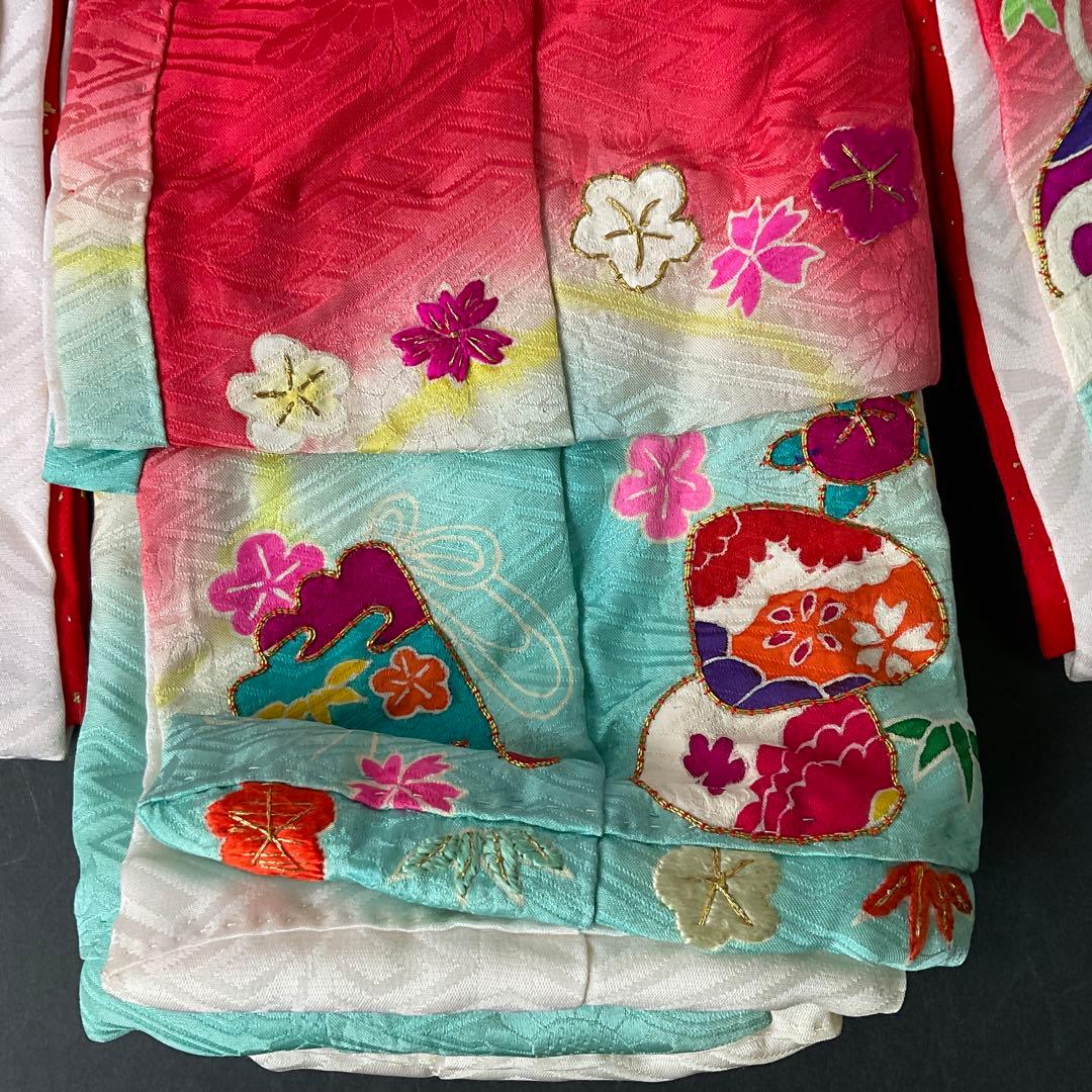 市松人形着物 （尺ニ　12号用）　市松人形着物手刺繍　市松人形着物五つ紋礼装