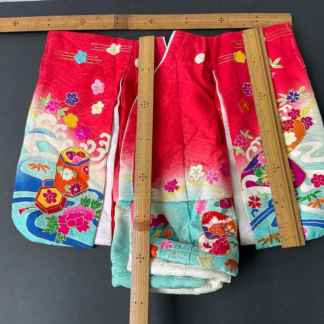 市松人形着物 （尺ニ　12号用）　市松人形着物手刺繍　市松人形着物五つ紋礼装