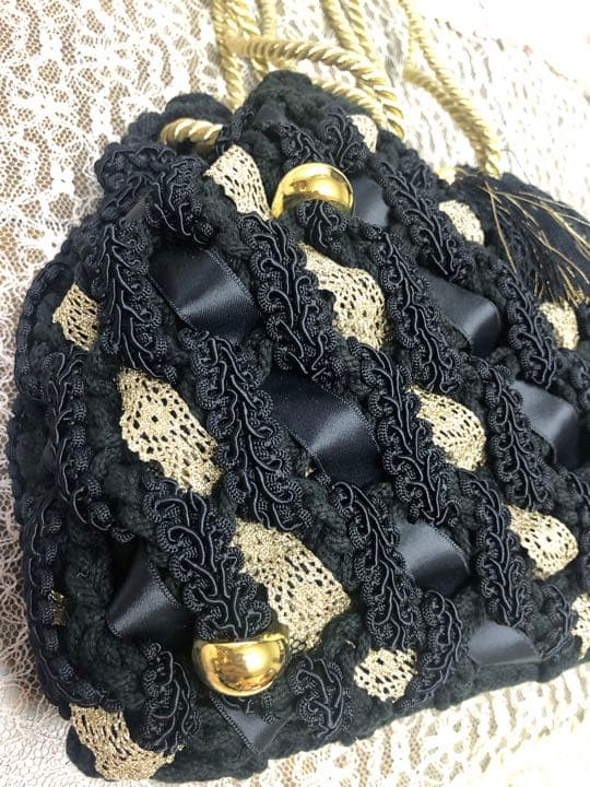 未使用 花詩 2wayバッグ(手編み)