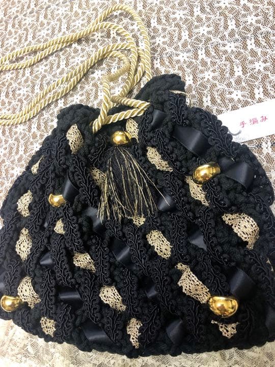 未使用 花詩 2wayバッグ(手編み)