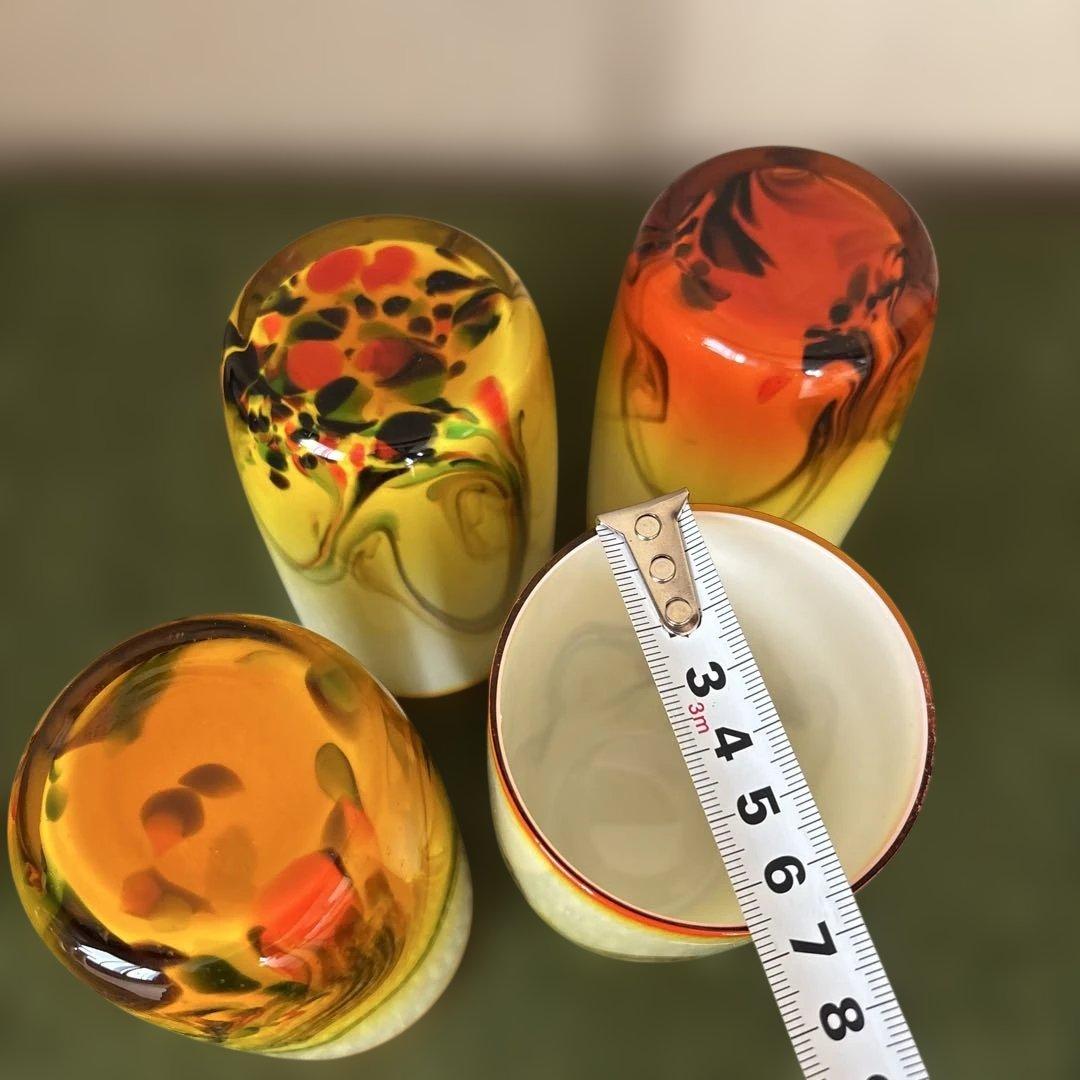 民芸品　ヴィンテージ　グラス　4個セット　昭和レトロ