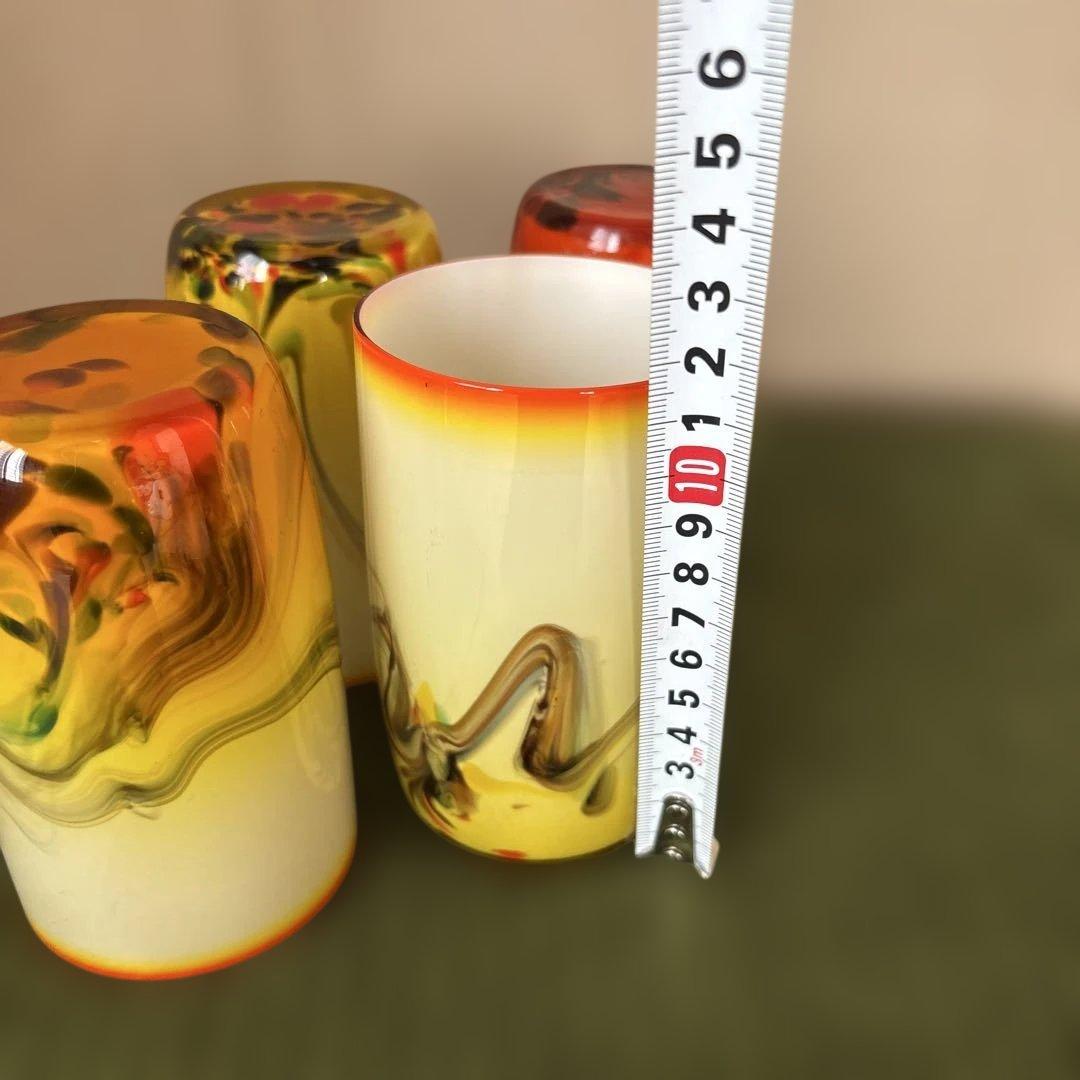 民芸品　ヴィンテージ　グラス　4個セット　昭和レトロ