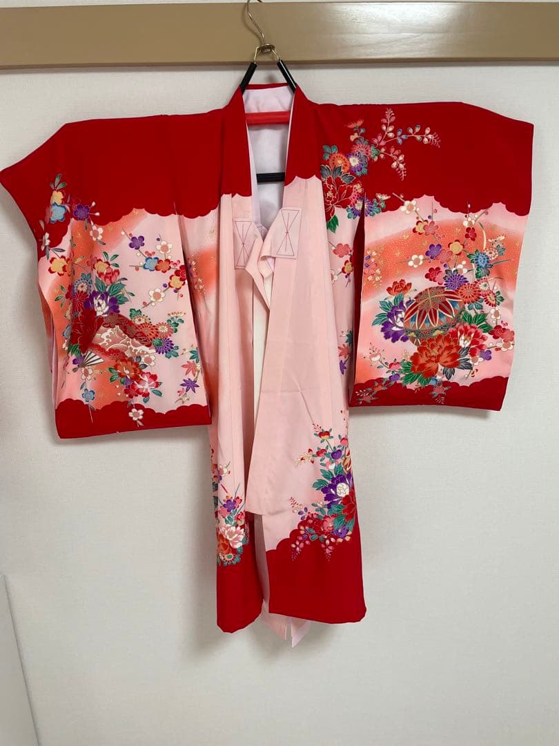 【正絹】着物セット 七五三 お宮参 被布コート 下駄 着物 女の子 産着