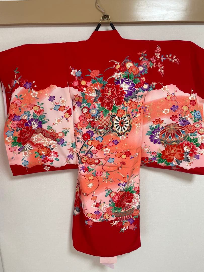 【正絹】着物セット 七五三 お宮参 被布コート 下駄 着物 女の子 産着